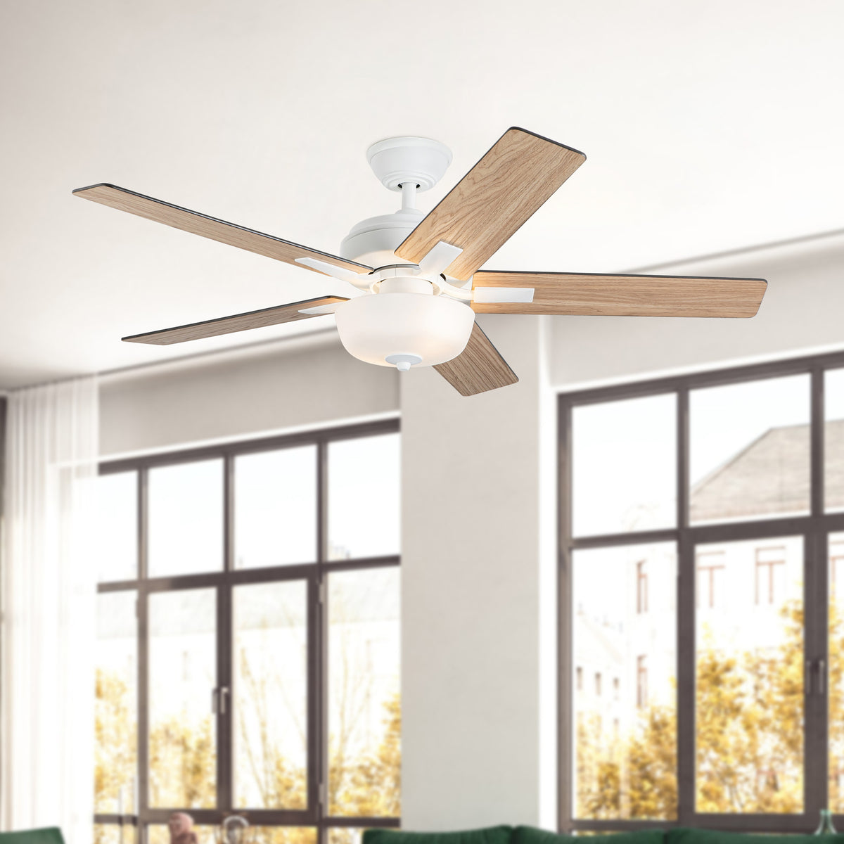 Erikson 52-in White Ceiling Fan with Bulbs