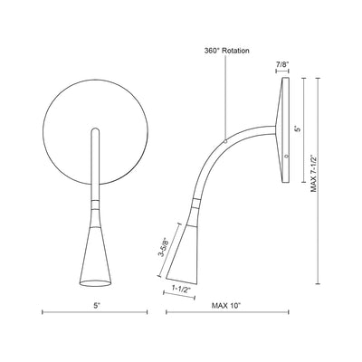 Eton 5-in Aluminum Wall Sconce