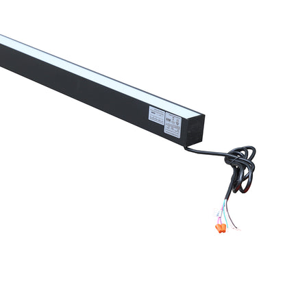 Commercial Linear Pendant Lighting 100W 8ft Up and Down Black Fixture
