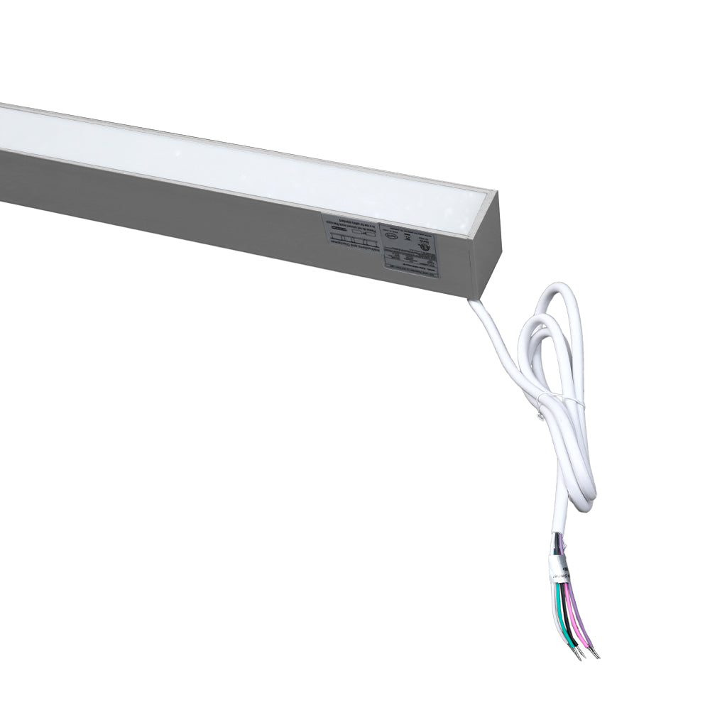 Commercial Linear Pendant Lighting 100W 8ft Up and Down Silver Fixture