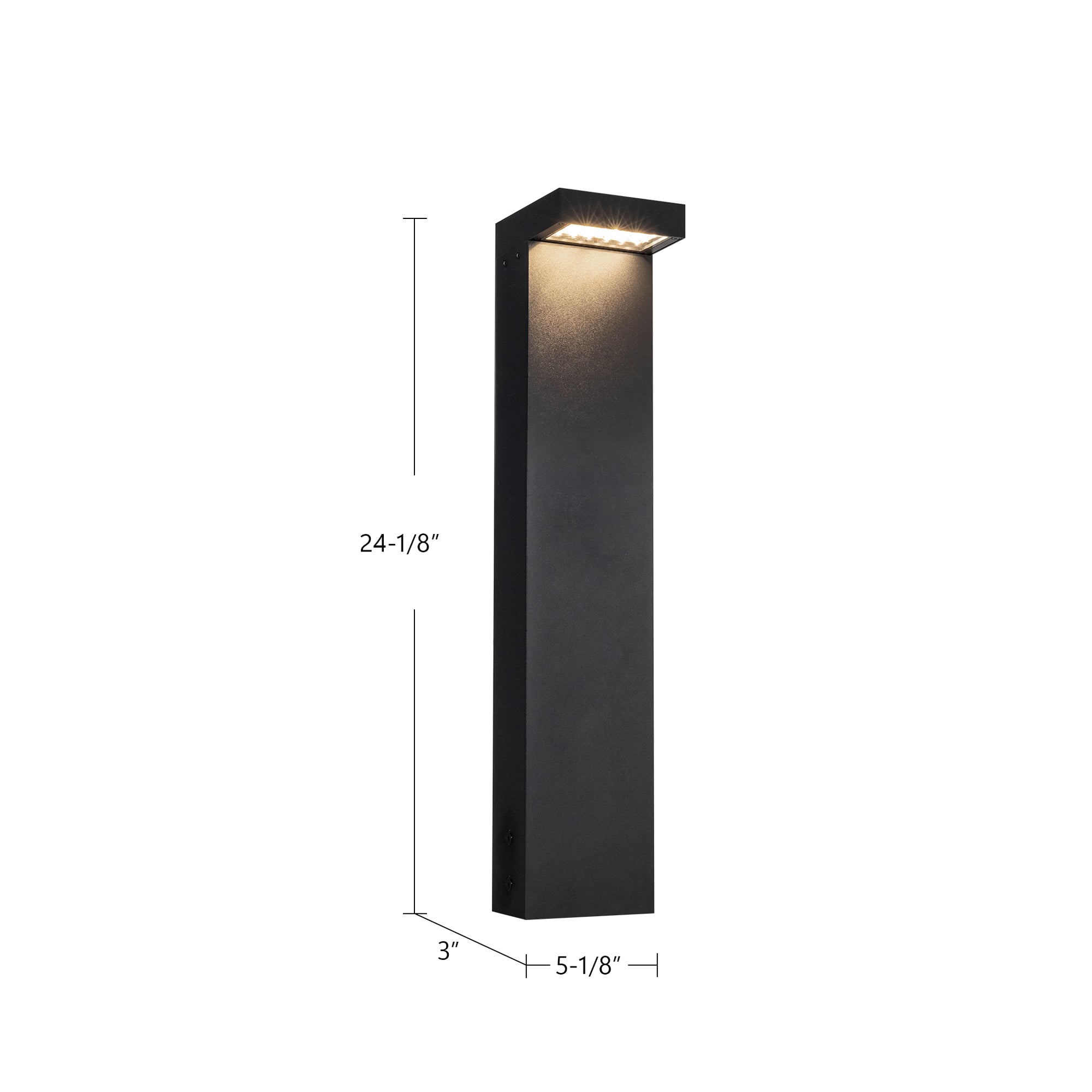 Evans 24-in Heavy Cast Aluminum Exterior Bollard Light