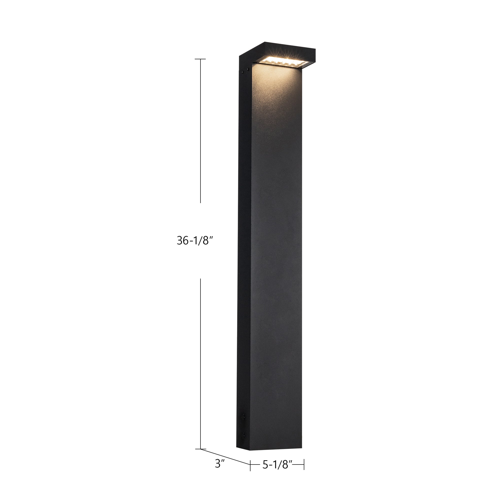 Evans 36-in Heavy Cast Aluminum Exterior Bollard Light