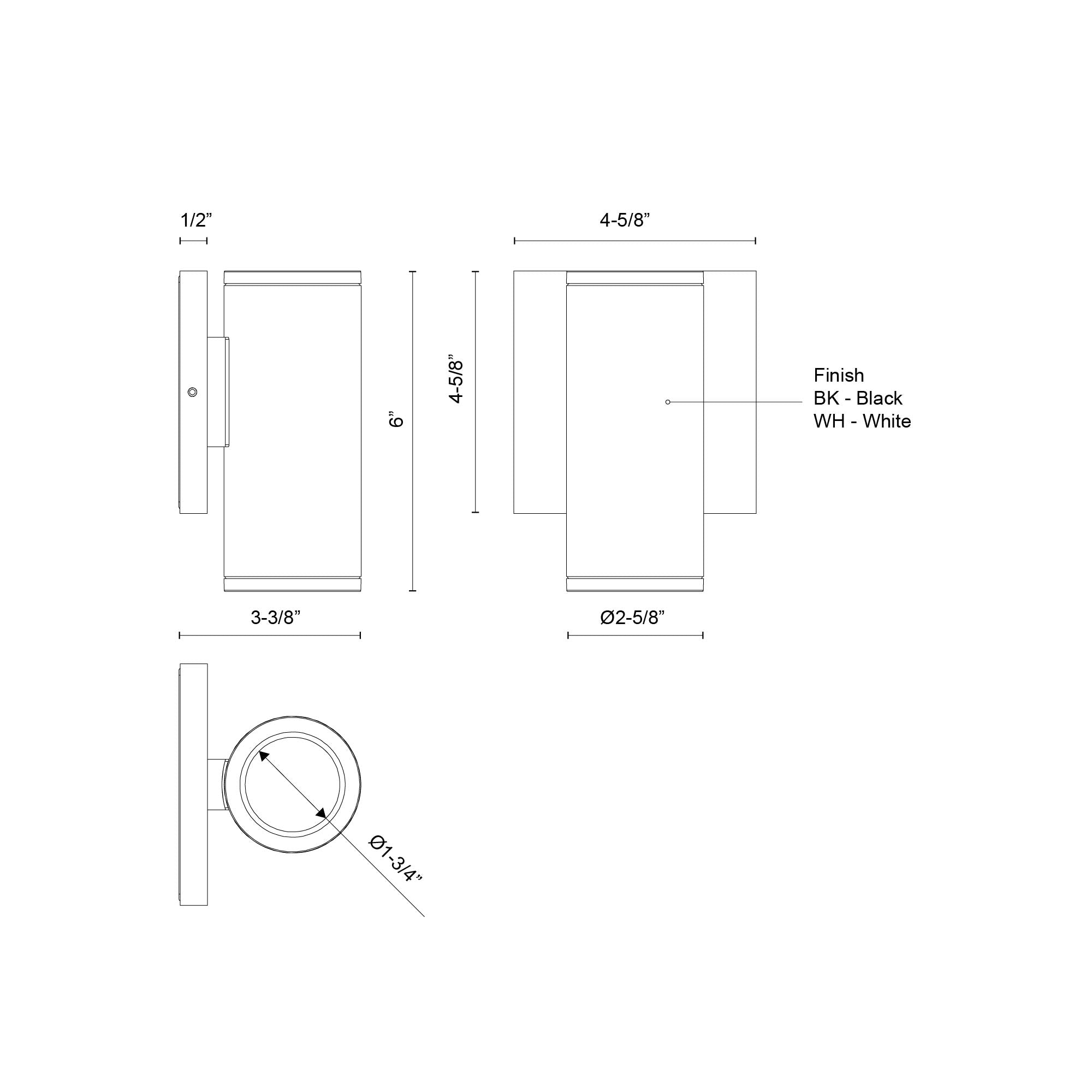 Nordic 6-in (2-in Dia.) Aluminum Outdoor Wall Light