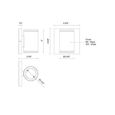 Nordic 4-in Aluminum Outdoor Wall Light