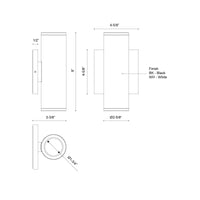 Nordic 8-in (2-in Dia.) Aluminum Outdoor Wall Light