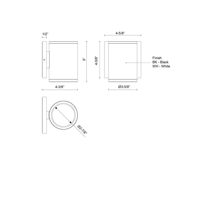 Nordic 5-in (3-in Dia.) Aluminum Outdoor Wall Light