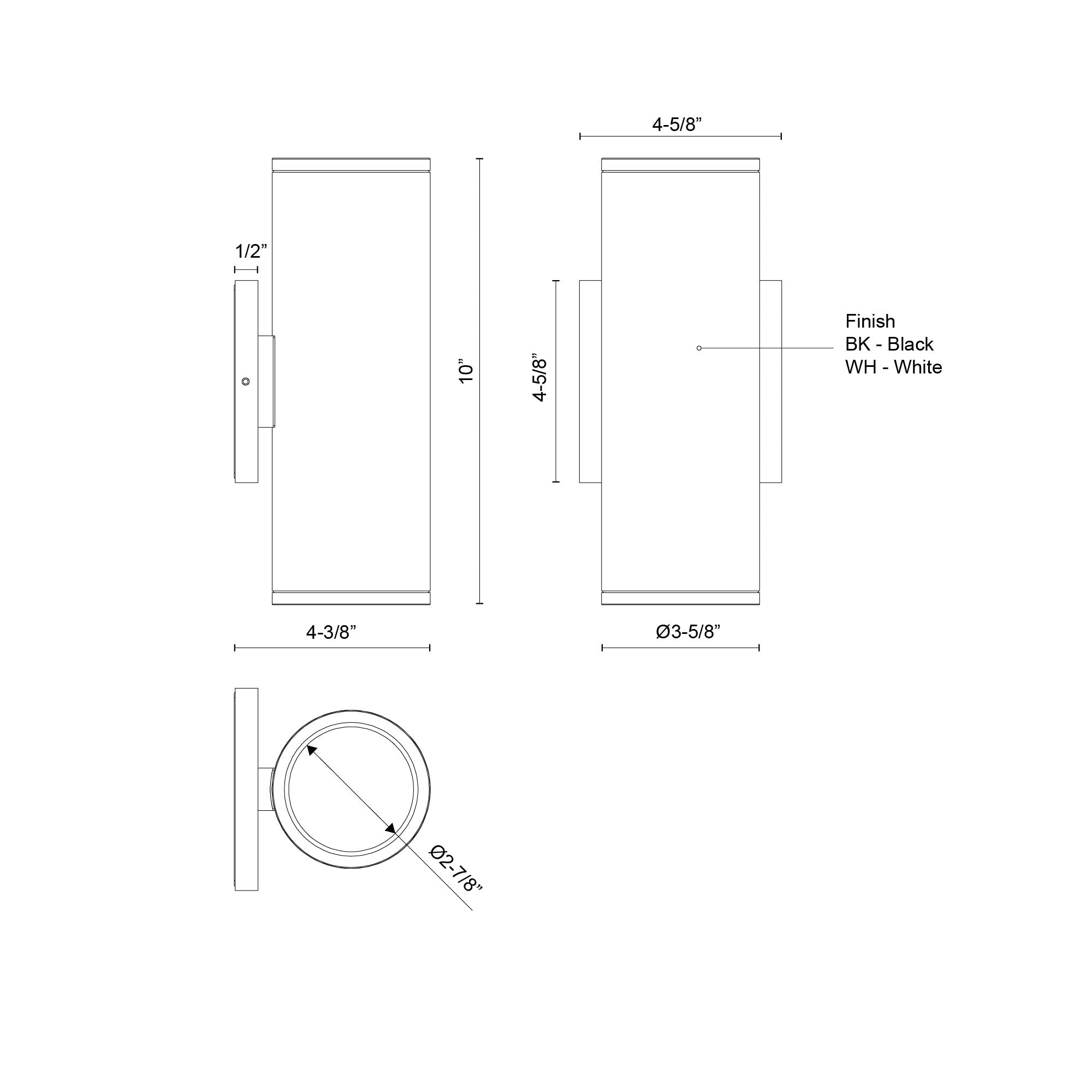 Nordic 10-in (3-in Dia.) Aluminum Outdoor Wall Light