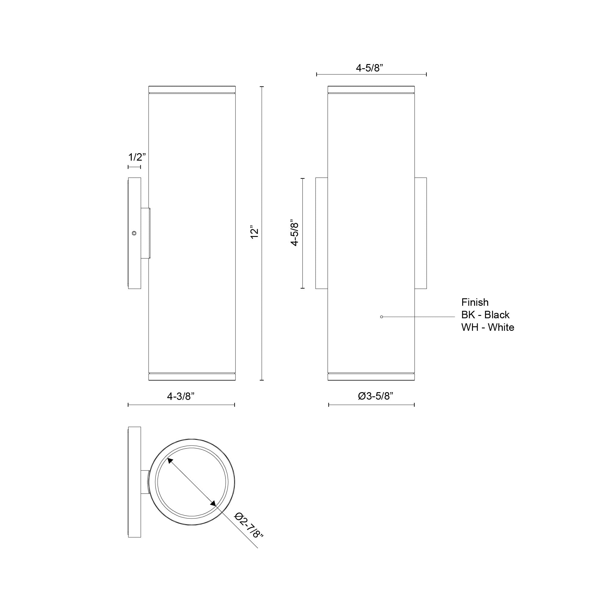 Nordic 12-in (3-in Dia.) Aluminum Outdoor Wall Light