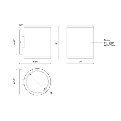 Nordic 6-in (5-in Dia.) Aluminum Outdoor Wall Light