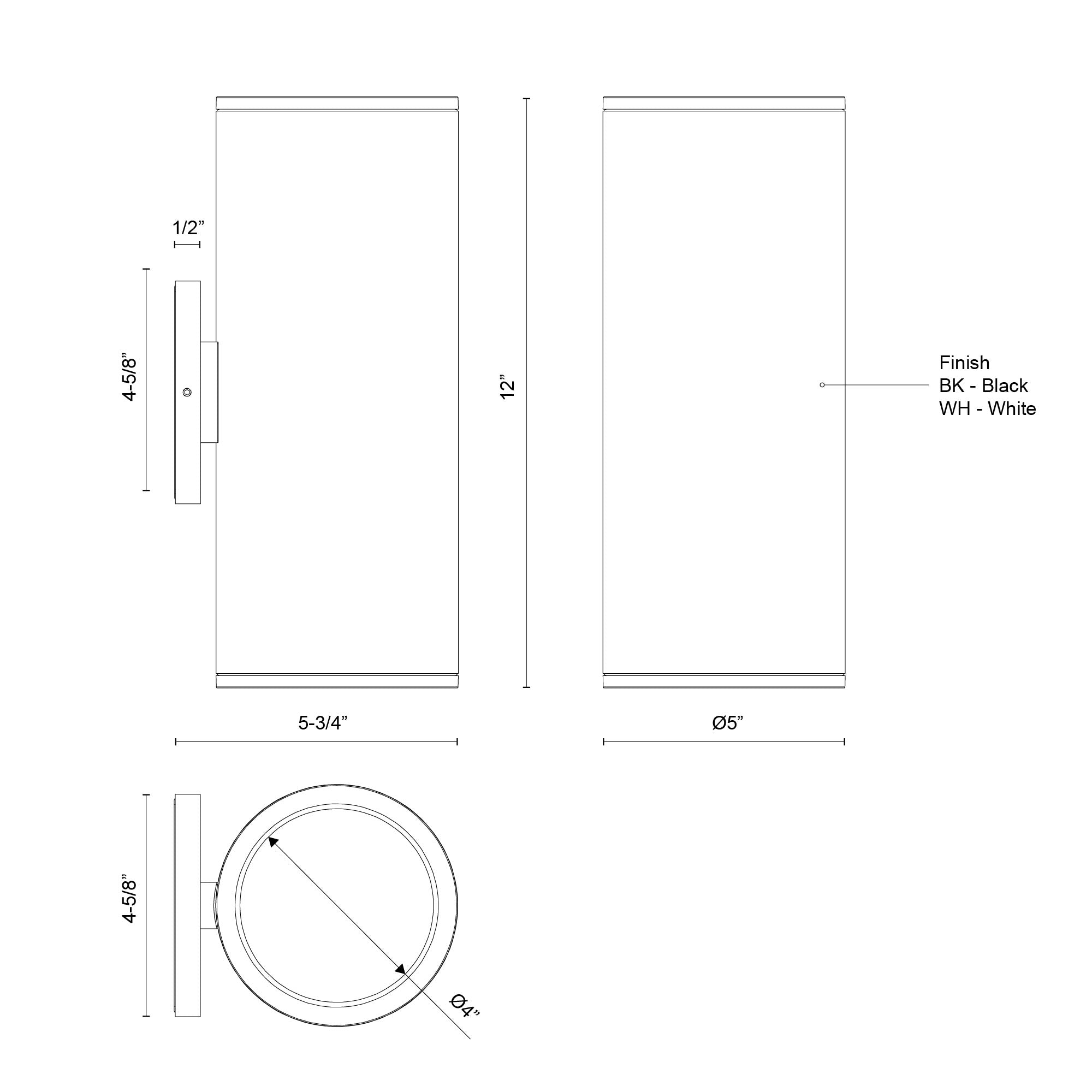 Nordic 12-in (5-in Dia.) Aluminum Outdoor Wall Light