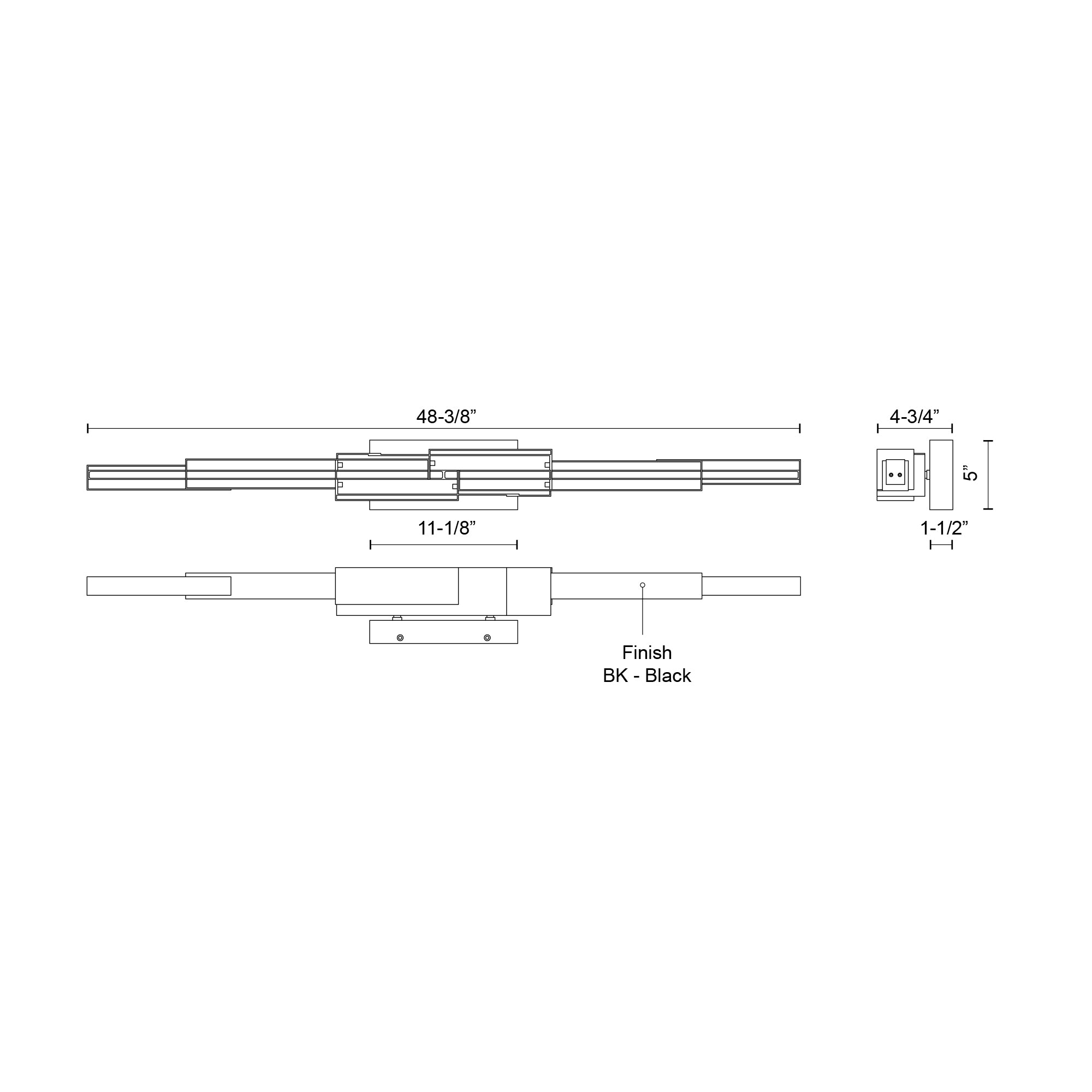 Enzo 48-in Aluminum PC Wall Sconce
