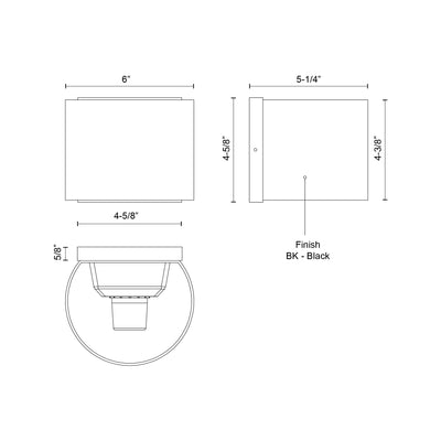 Rene 6-in Aluminum Outdoor Wall Sconce