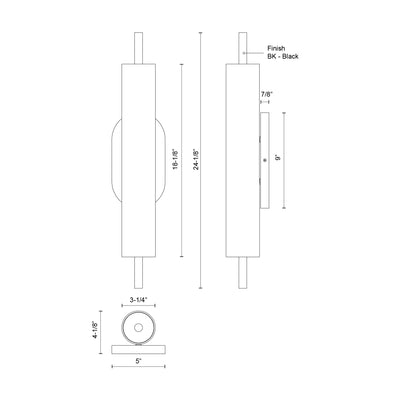 Estes 24-in Aluminum Outdoor Wall Sconce