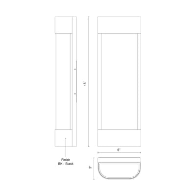 Moondew 18-in Aluminum Outdoor Wall Sconce