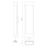 Moondew 24-in Aluminum Outdoor Wall Sconce