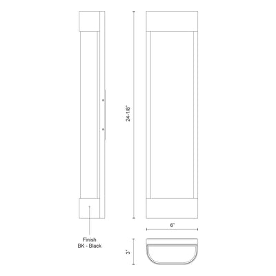 Moondew 24-in Aluminum Outdoor Wall Sconce