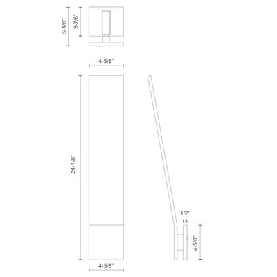 Nevis 24-in Aluminum Outdoor Wall Sconce