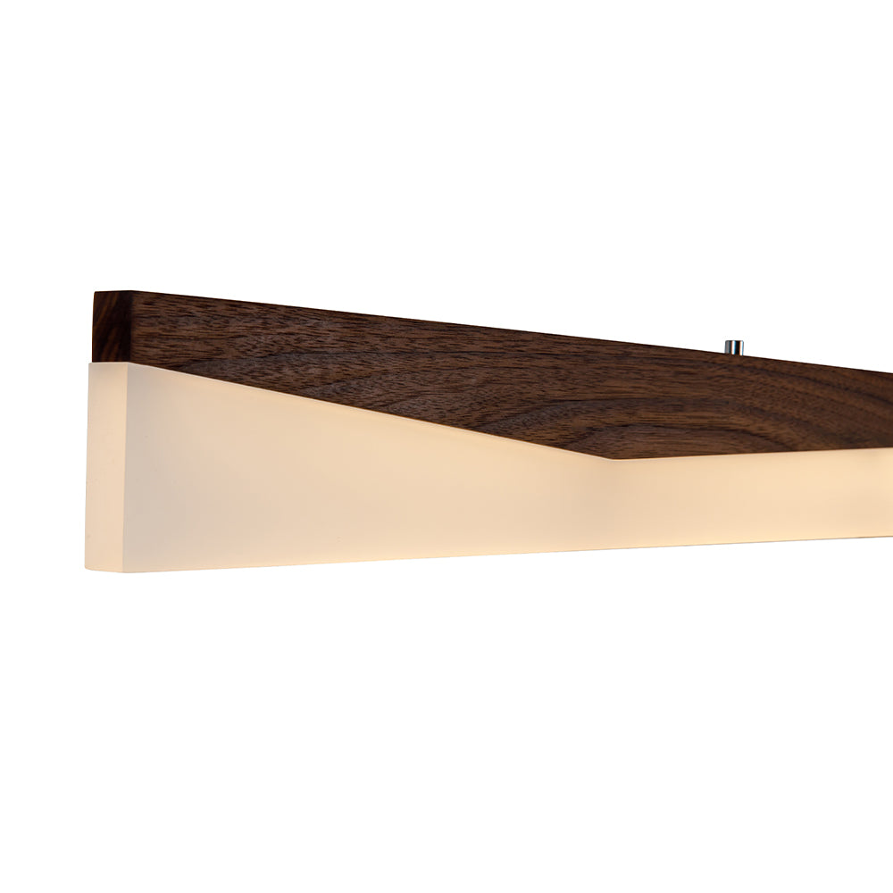 Artisan Wood 4ft Linear Pendant Lighting 20W Walnut Fixture