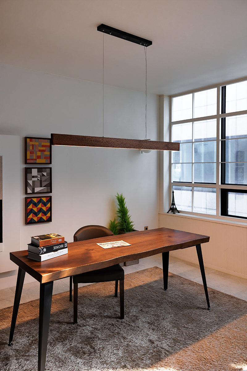 Artisan Wood 59" Linear Pendant Lighting 30W IPE Wood Fixture