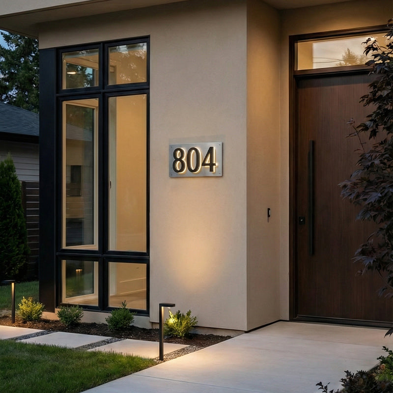 LED Backlit House Number Plaque – Customized Illuminated Address Marker