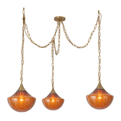 Farrah 3-Light Steel Multi Pendant