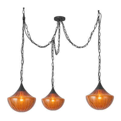 Farrah 3-Light Steel Multi Pendant