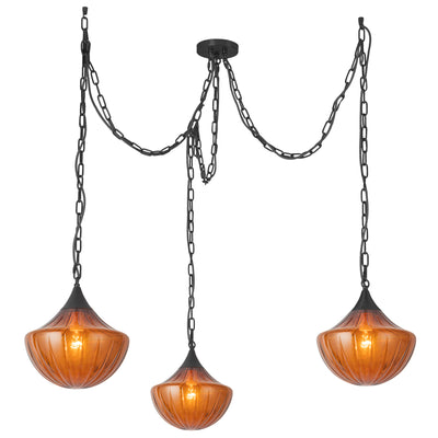 Farrah 3-Light Steel Multi Pendant
