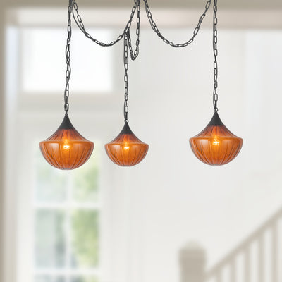 Farrah 3-Light Steel Multi Pendant