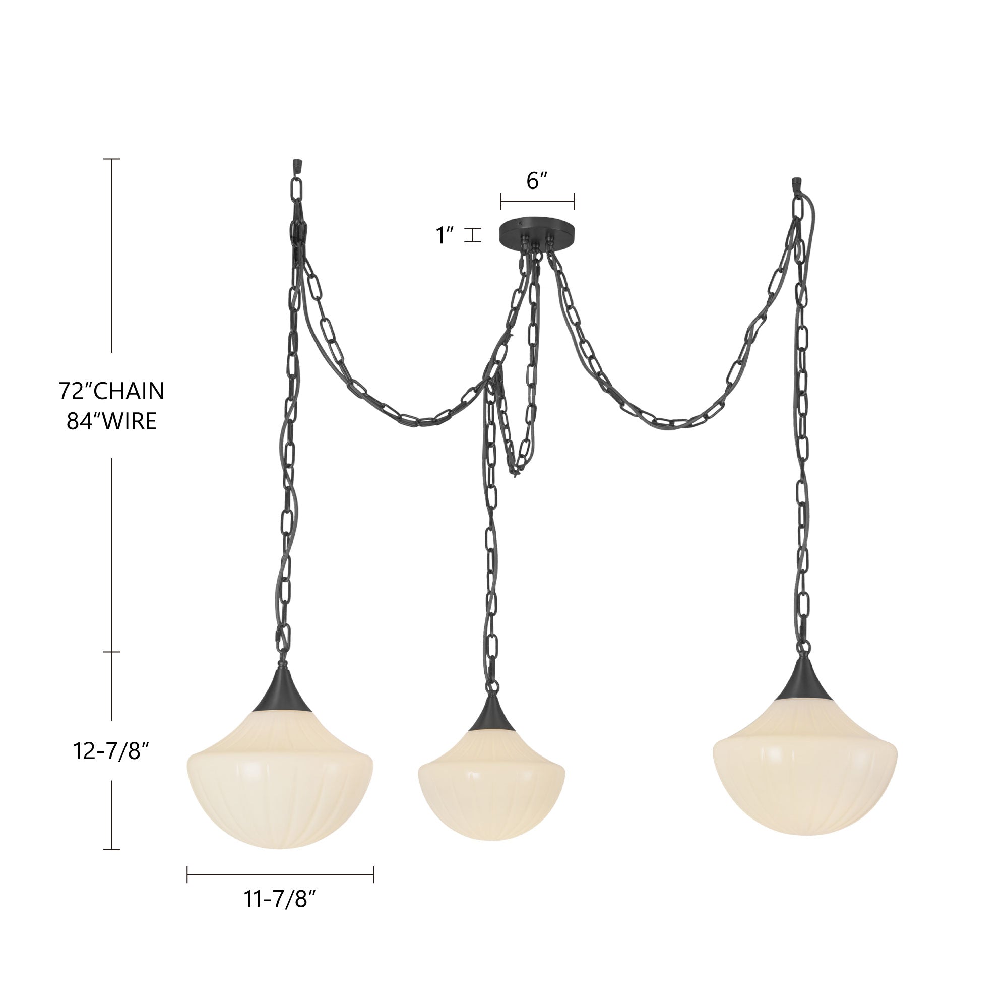 Farrah 3-Light Steel Multi Pendant