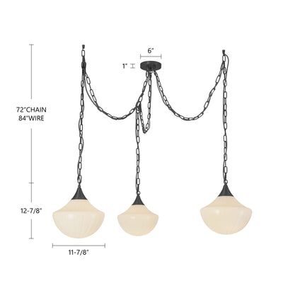 Farrah 3-Light Steel Multi Pendant