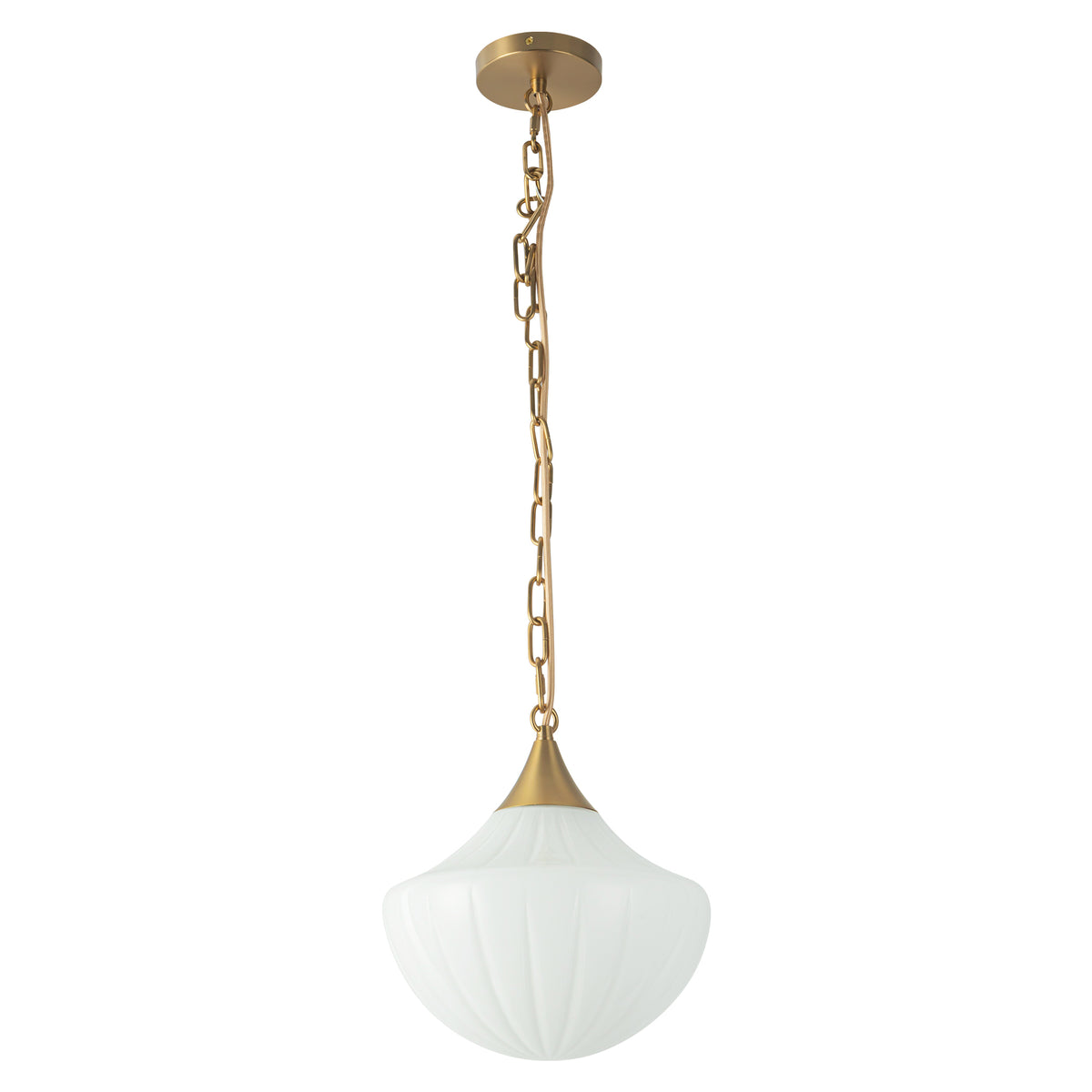 Farrah 12-in Amber Ribbed Glass Socket Pendant