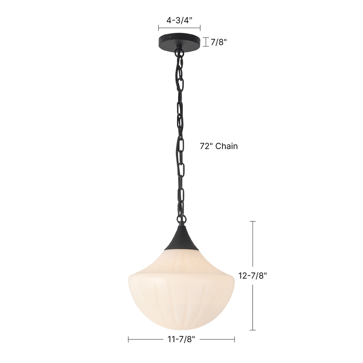 Farrah 12-in Amber Ribbed Glass Socket Pendant