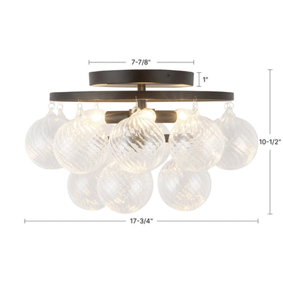 Faye 18-in Steel Semi-Flush Mount