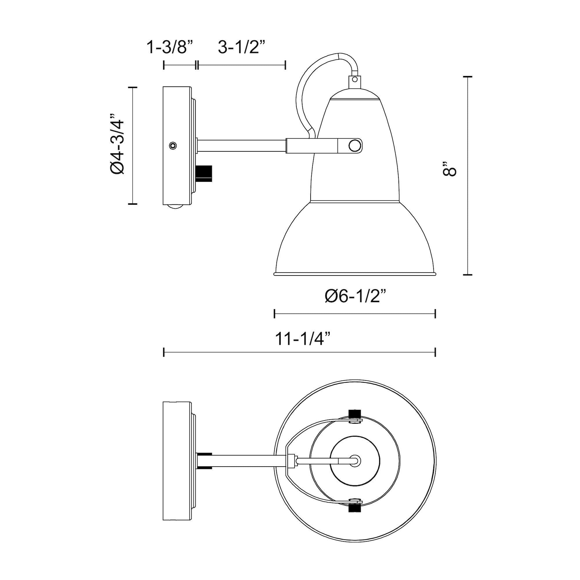 Felix 7-in Steel Vanity Light