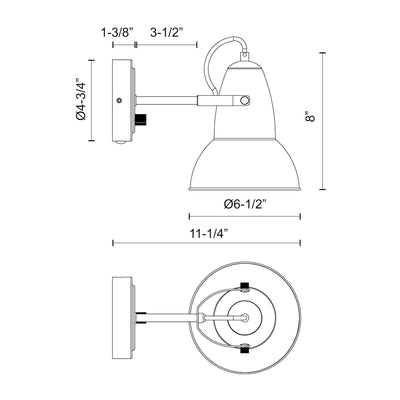 Felix 7-in Steel Vanity Light