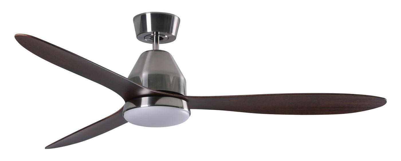 56 Inch 1 Light LED DC Smart Indoor Outdoor Chrome Fan with Koa Blades and Remote