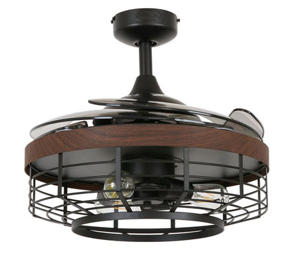 Montclair 48 Inch 3 Light Black Fan with Retractable Blades