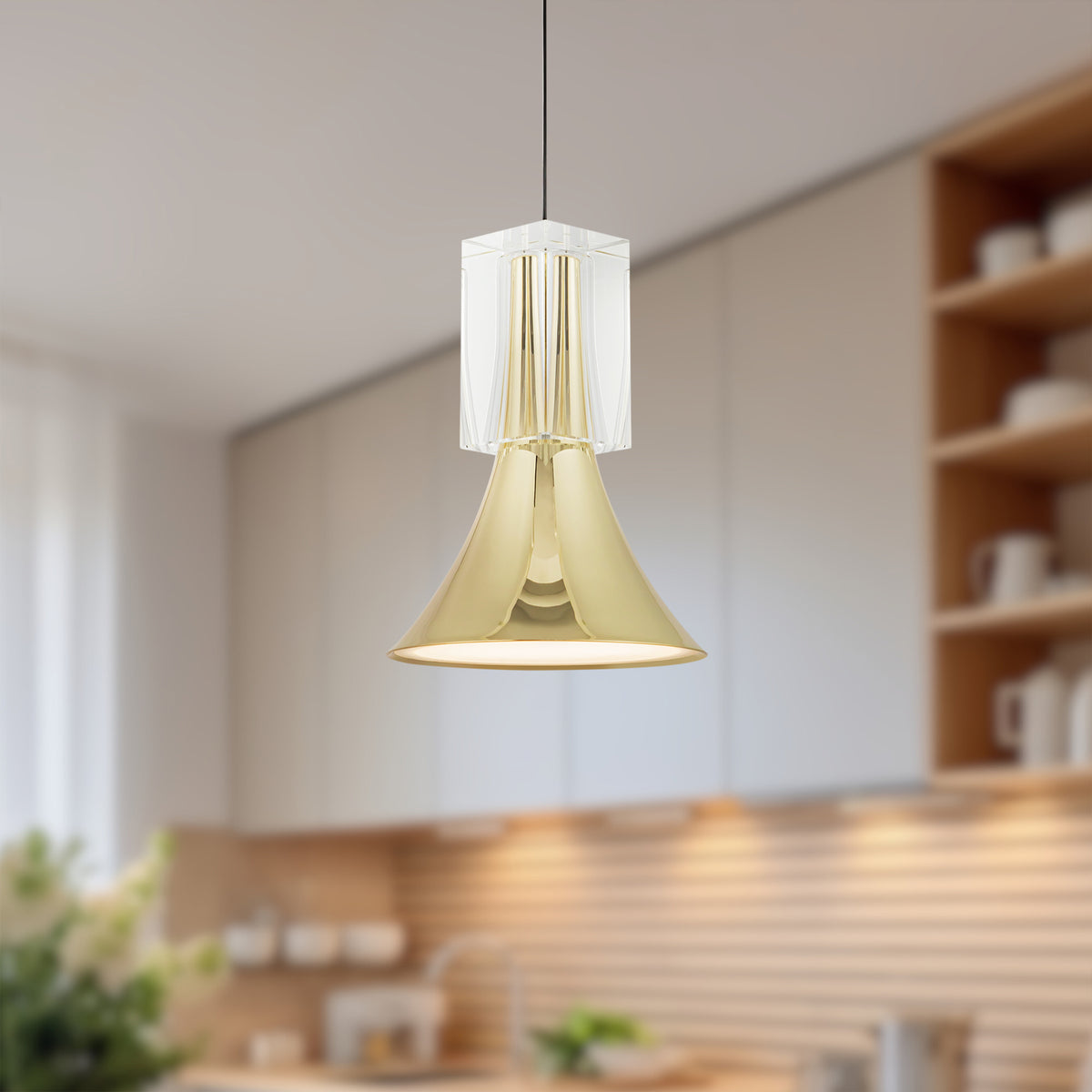 Floe 8-in Steel Pendant
