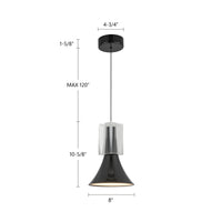 Floe 8-in Steel Pendant