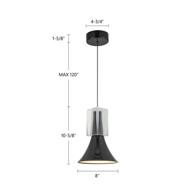 Floe 8-in Steel Pendant