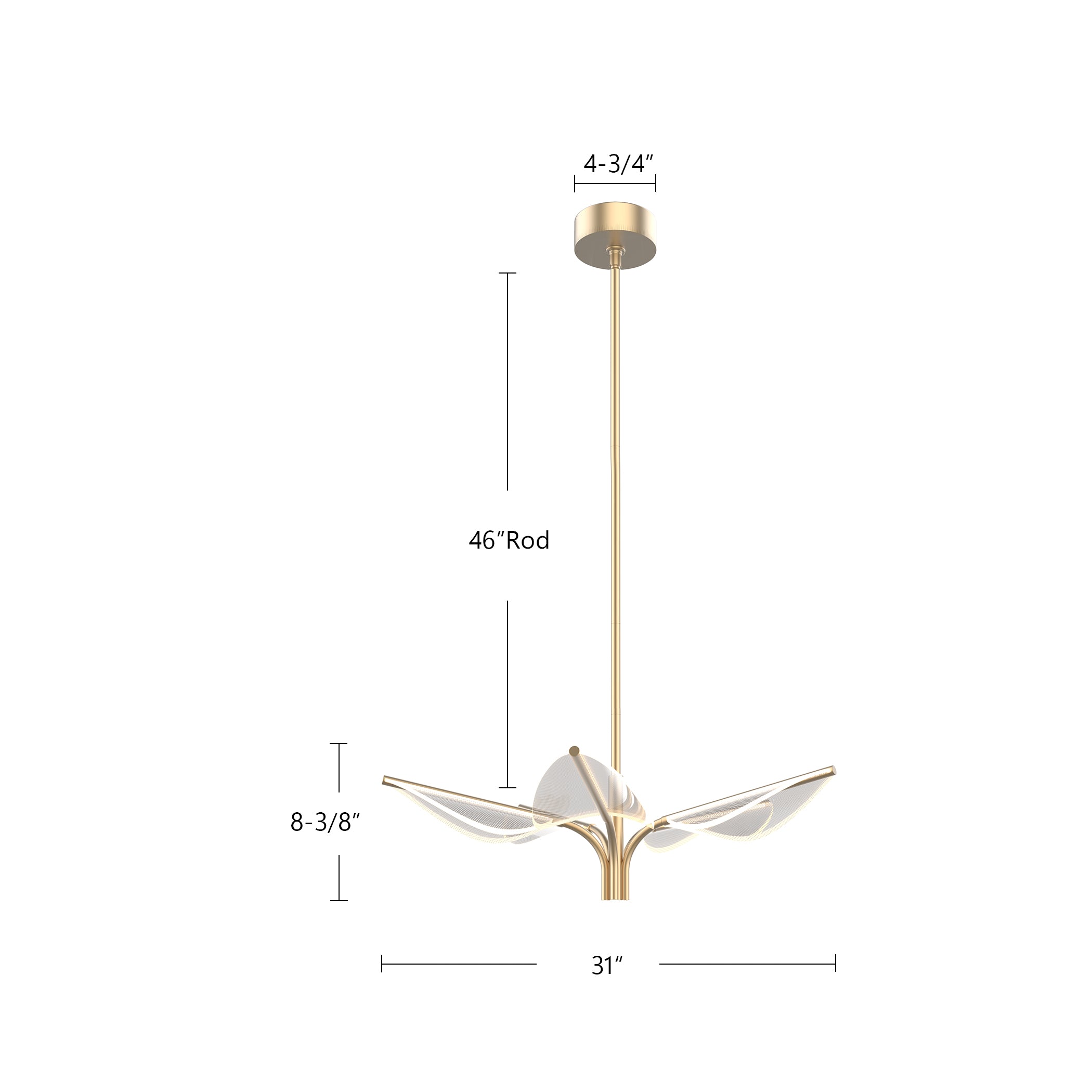 Flora 5 Head Steel Pendant