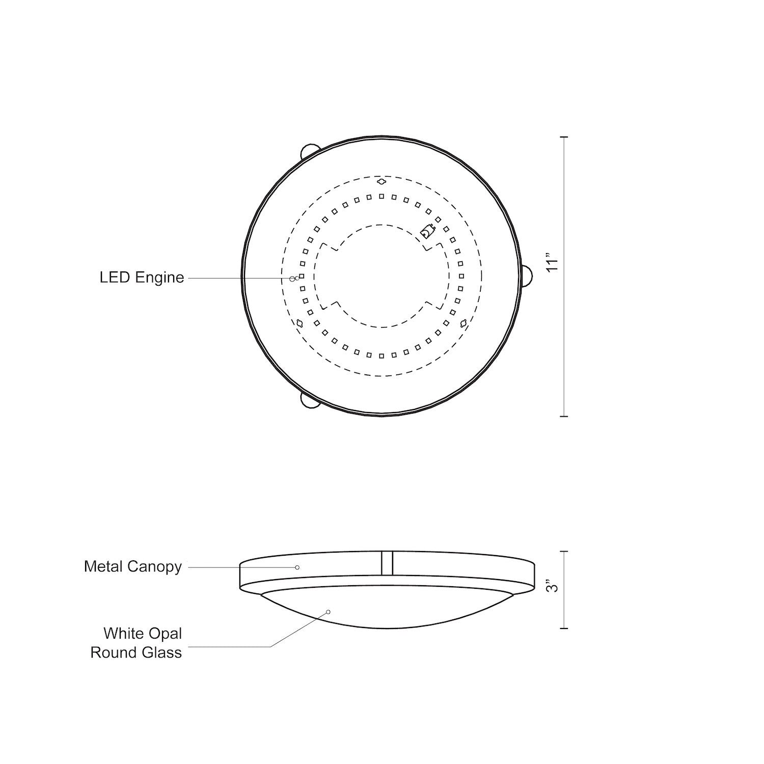 Floyd 11-in Steel Flush Mount