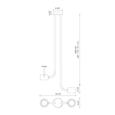 Flux 16-in Aluminum Multi Pendant