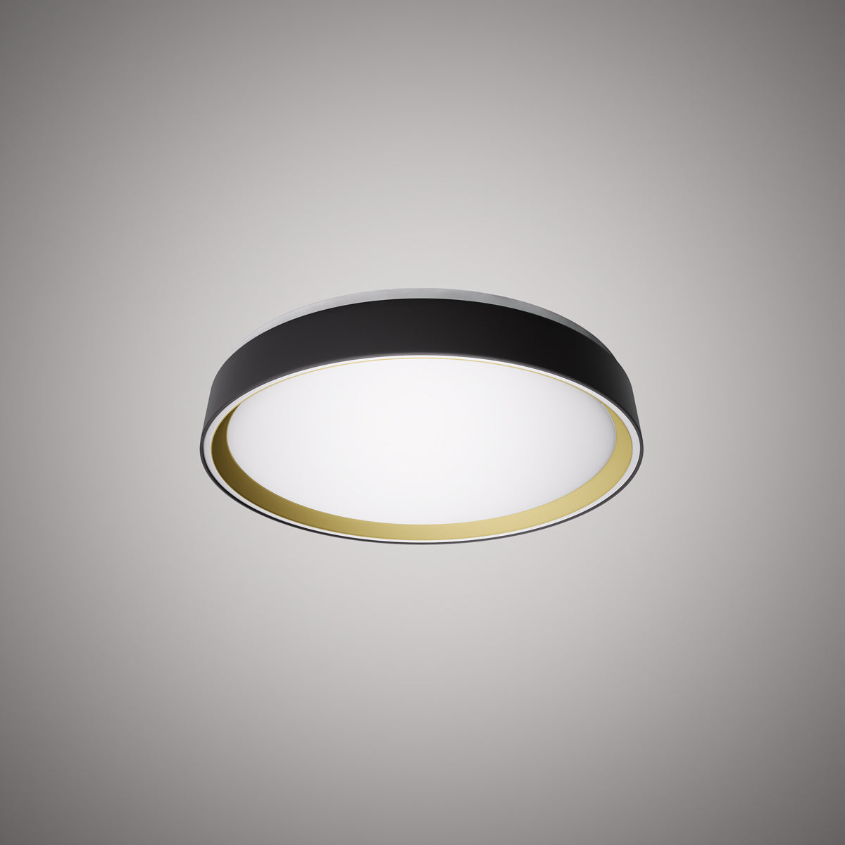 Halo 13-in Flush Mount Black Outside/Gold inside  Dimmable 25W