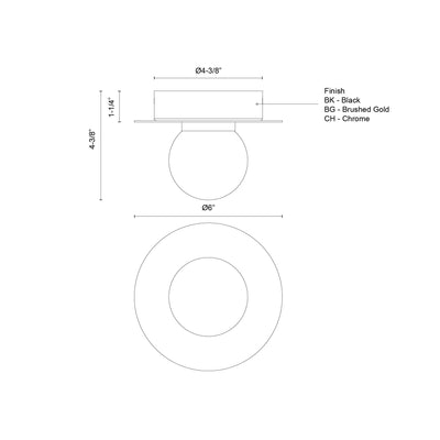 Elixir 6-in Steel Flush Mount