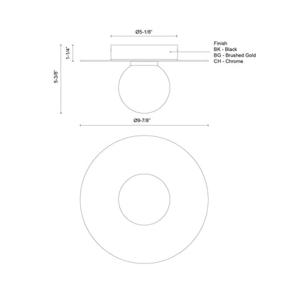 Elixir 10-in Steel Flush Mount