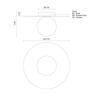 Elixir 14-in Steel Flush Mount