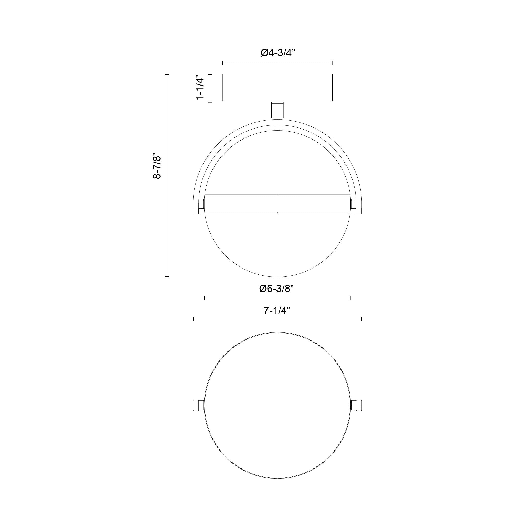 Globo 7-in Steel Flush Mount