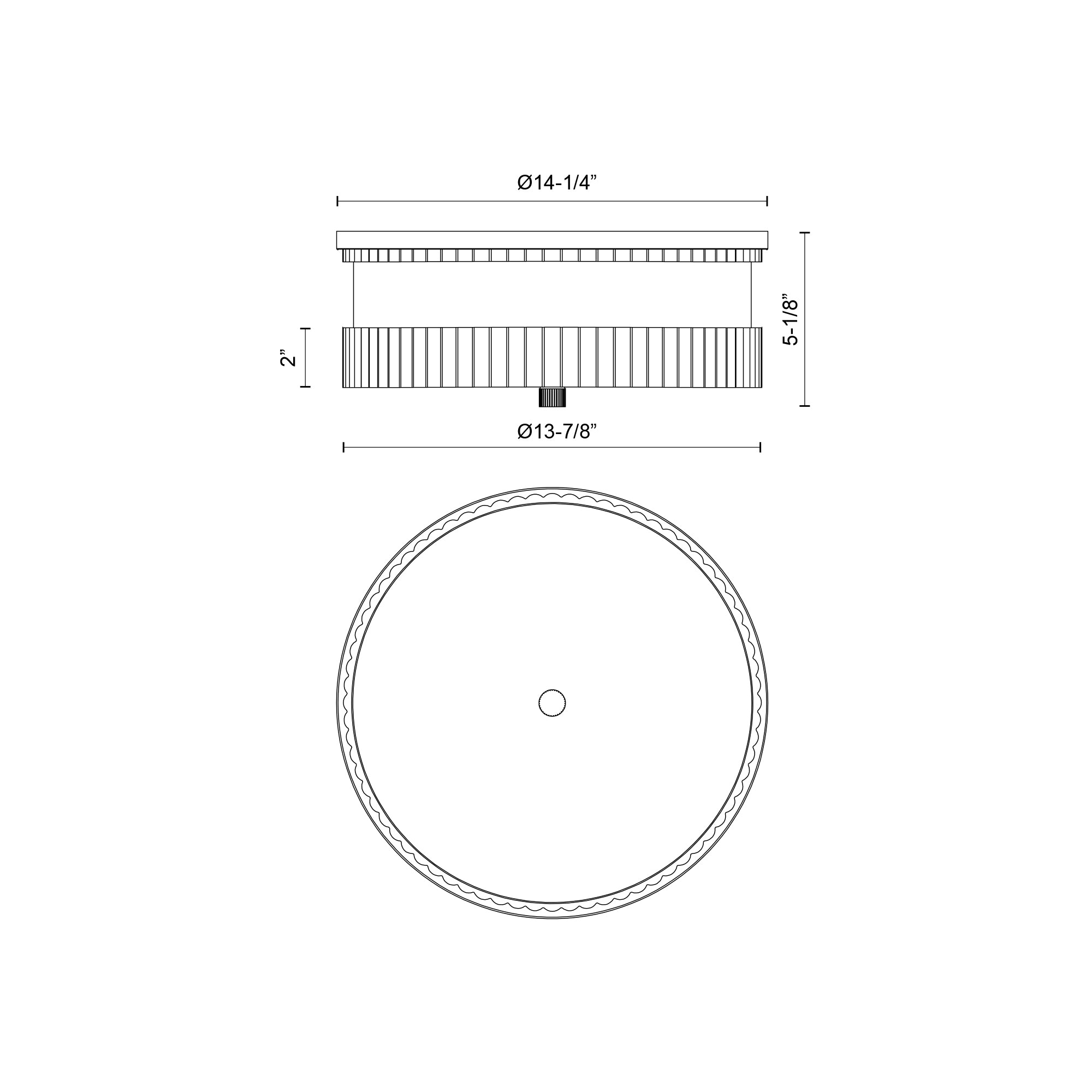 Rue 14-in Steel Flush Mount