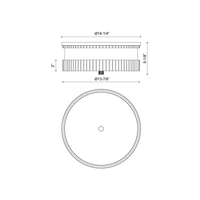 Rue 14-in Steel Flush Mount